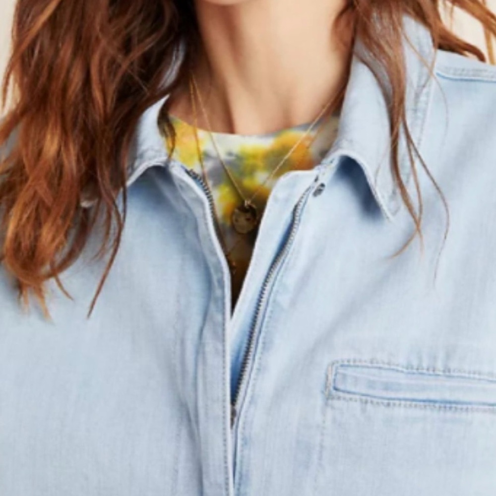 Ella Moss denim jumpsuit with zip front and belt - Picture 4 of 11